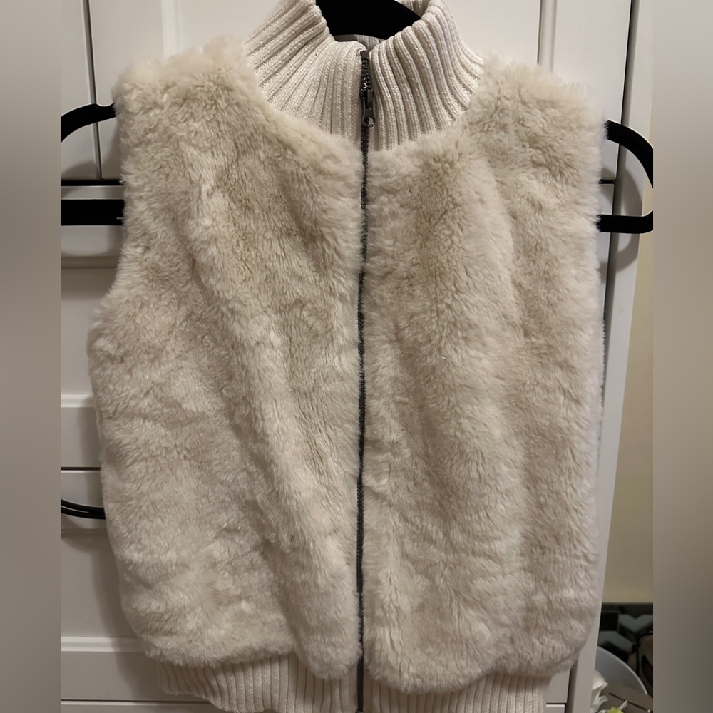 Kids White Fur Vest